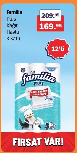 Familia Plus Kağıt Havlu 3 Katlı 12'Li