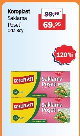 Koroplast Saklama Poşeti Orta Boy
