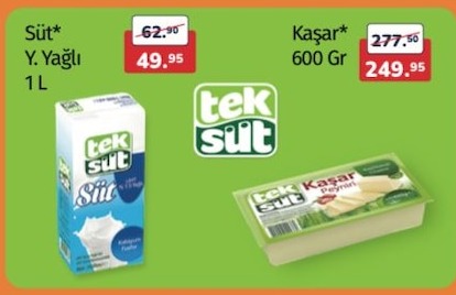 Tek Süt Y. Yağlı Süt 1L