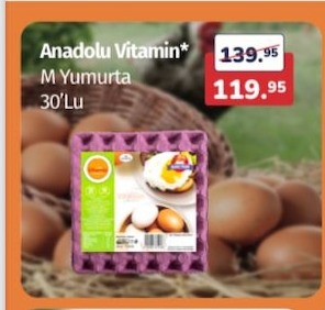 Anadolu Vitamin M Yumurta 30'Lu