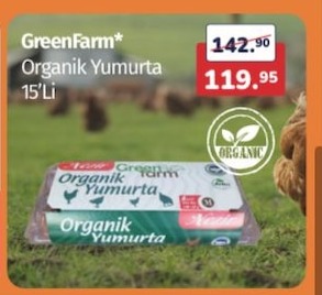 Greenfarm Organik Yumurta 15'Li
