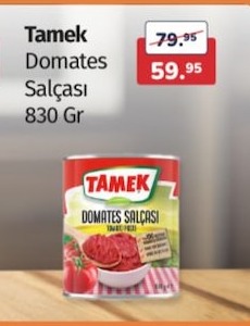 Tamek Domates Salçası 830 Gr