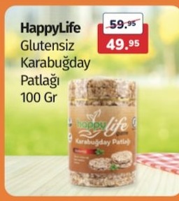 Happylife Glutensiz Karabuğday Patlağı 100 Gr
