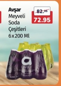 Avşar Meyveli Soda Çeşitleri 6X200 Ml