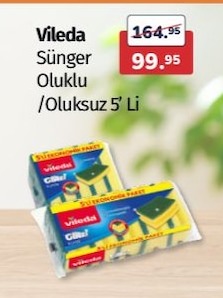Vileda Sünger Oluklu/Oluksuz 5' Li