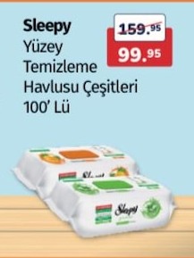 Sleepy Yüzey Temizleme Havlusu Çeşitleri 100'Lü