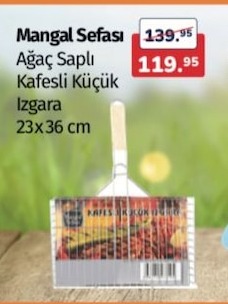 Mangal Şefâsı Ağaç Saplı Kafesli Küçük Izgara 23X36 Cm