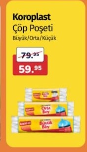Koroplast Çöp Poşeti Büyük/Orta/Küçük