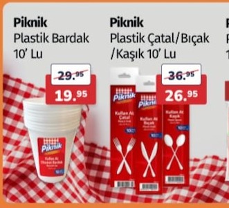 Piknik Plastik Bardak 10' Lu