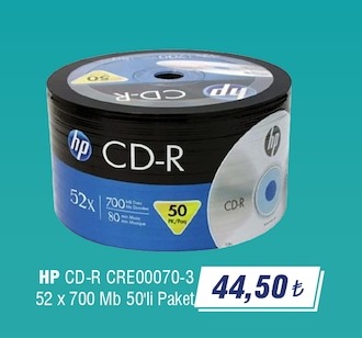 Hp Cd-R Cre00070-3 52 X 700 Mb 50'Li Paket
