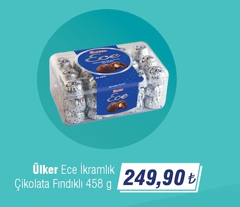Ülker Ece İkramlık Çikolata Fındıklı 458 G
