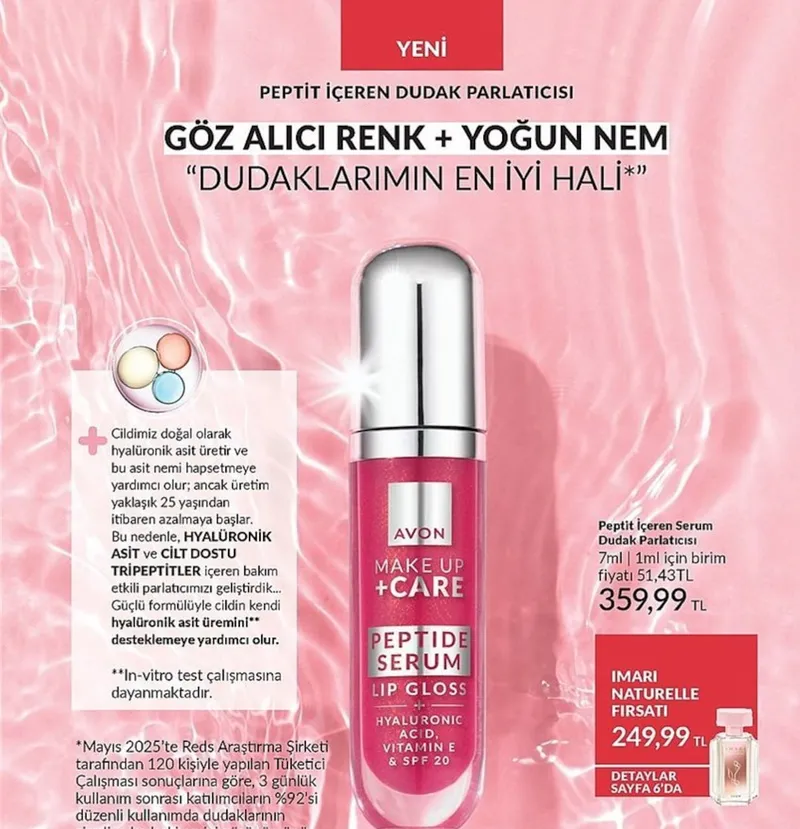 Avon Peptit İçeren Serum Dudak Parlatıcısı 7Ml