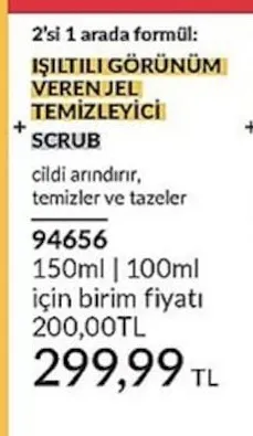 Işiltili Görünüm Veren Jel Temi̇Zleyi̇Ci̇ Scrub 150Ml | 100Ml