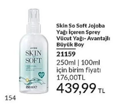 Skin So Soft Jojoba Yağı İçeren Sprey Vücut Yağı Avantajlı Büyük Boy 250Ml