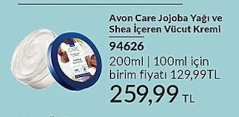 Avon Care Jojoba Yağı Ve Shea İçeren Vücut Kremi 200Ml