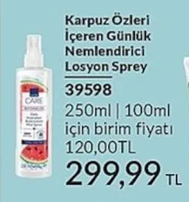 Karpuz Özleri İçeren Günlük Nemlendirici Losyon Sprey 250Ml
