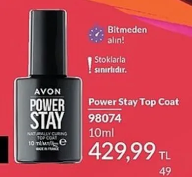 Avon Power Stay Top Coat 98074 10Ml