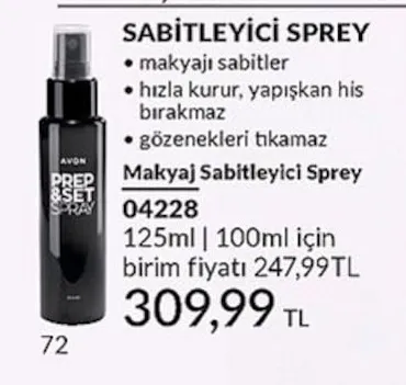 Avon Makyaj Sabitleyici Sprey 125Ml