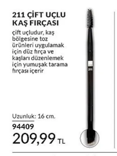 211 Çi̇Ft Uçlu Kaş Firçasi