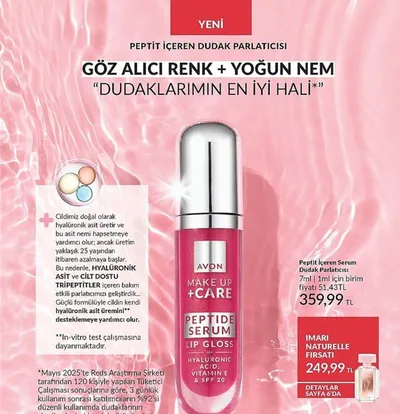 Avon Peptit İçeren Serum Dudak Parlatıcısı 7Ml