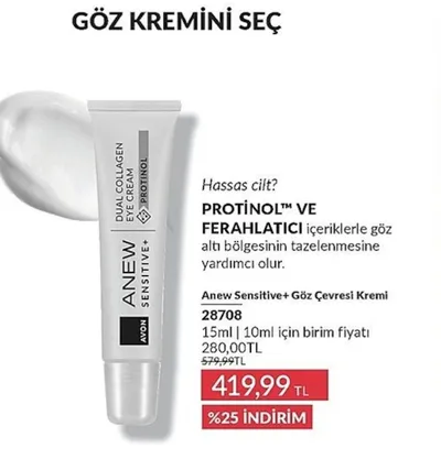 Avon Anew Sensitive+ Göz Çevresi Kremi 15Ml