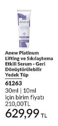 Anew Platinum Lifting Ve Sıkılaştırma Etkili Serum - Geri Dönüştürülebilir Yedek Tüp