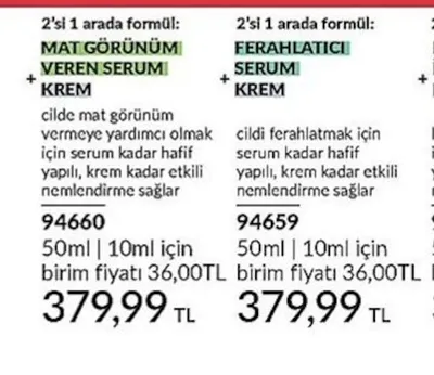 Mat Görünüm Veren Serum + Krem