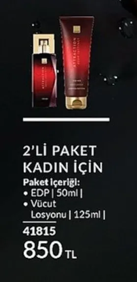 Avon Attraction Kadın Parfüm Edp 50Ml + Vücut Losyonu 125Ml 2'Li Paket