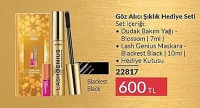 Avon Dudak Bakım Yağı - Blossom 7Ml + Lash Genius Maskara - Blackest Black 10Ml + Hediye Kutusu