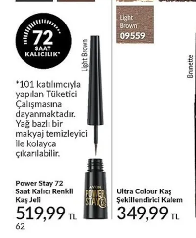 Power Stay 72 Saat Kalıcı Renkli Kaş Jeli