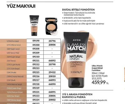 Avon Ultra Match Doğal Bitişli Fondöten 30 Ml | 10 Ml