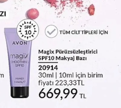 Avon Magix Pürüzsüzleştirici Spf10 Makyaj Bazı 30Ml
