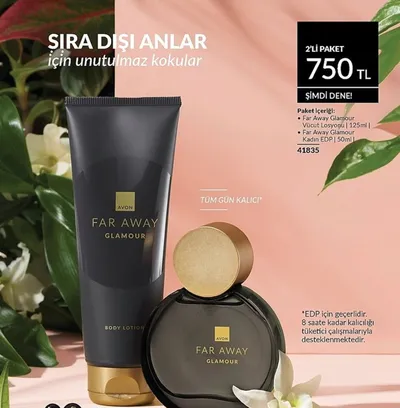 Avon Far Away Glamour Vücut Losyonu 125Ml Ve Kadın Edp 50Ml 2'Li Paket