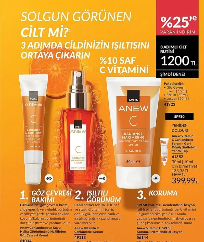 Avon Anew C 3 Adimli Cilt Rutini