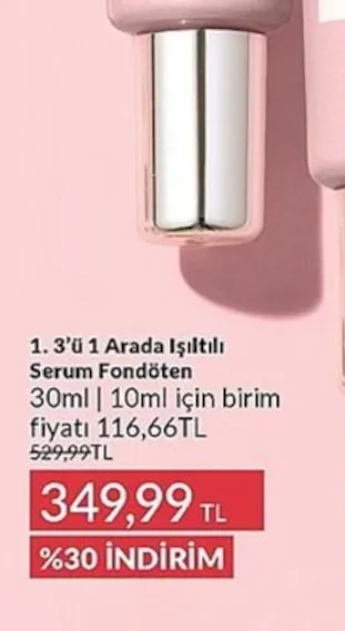Flormar 3'Ü 1 Arada Işıltılı Serum Fondöten 30Ml