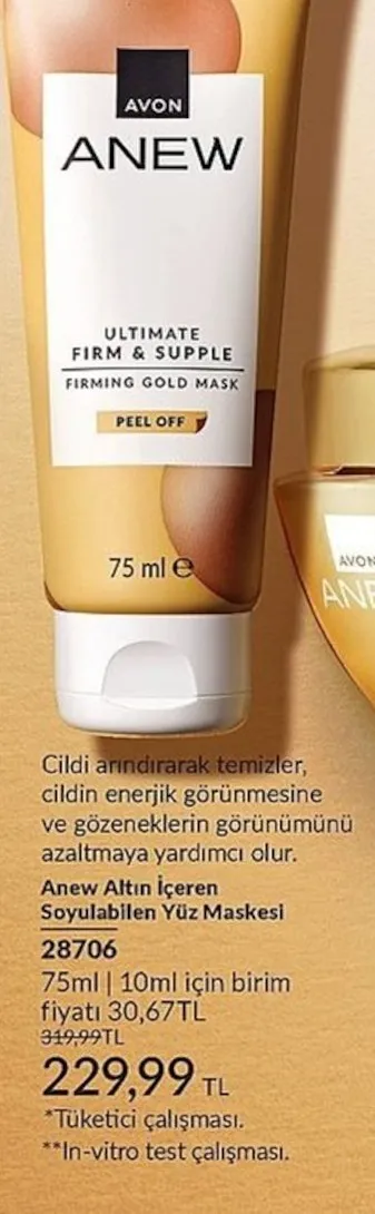Avon Anew Altın İçeren Soyulabilen Yüz Maskesi 75Ml