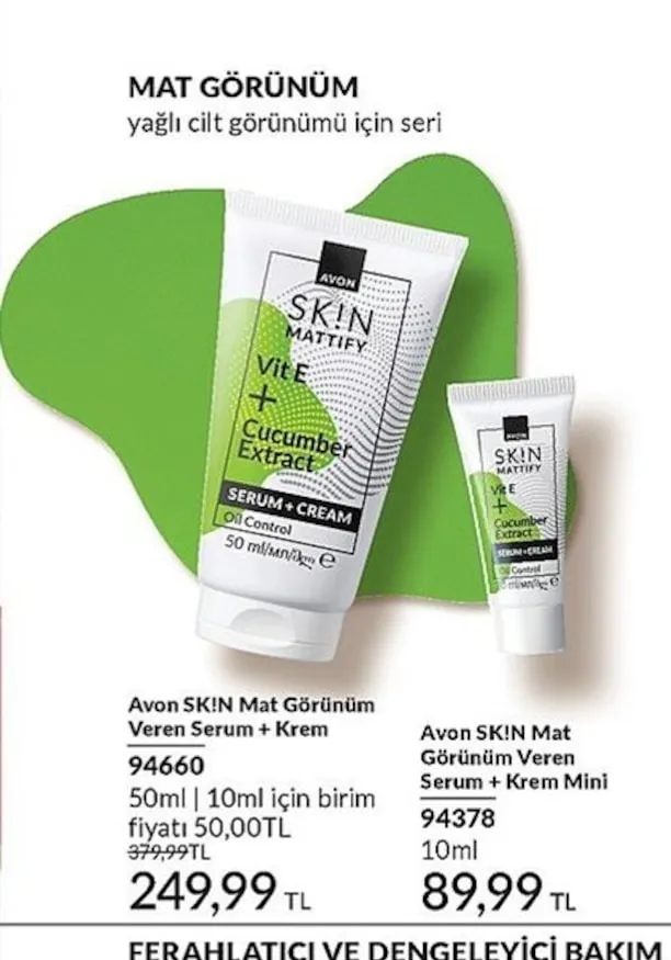 Avon Sk!N Mat Görünüm Veren Serum + Krem 50Ml