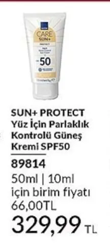 Care Sun+ Protect Yüz İçin Parlaklık Kontrolü Güneş Kremi Spf50