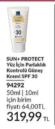 Care Sun+ Protect Yüz İçin Parlaklık Kontrolü Güneş Kremi Spf 30
