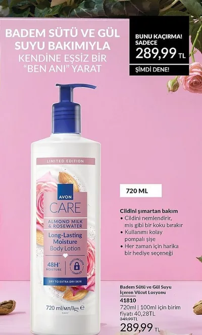 Avon Care Badem Sütü Ve Gül Suyu İçeren Vücut Losyonu 720Ml
