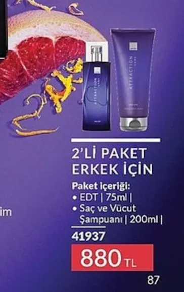 Avon Attraction Erkek Parfüm 2'Li Paket