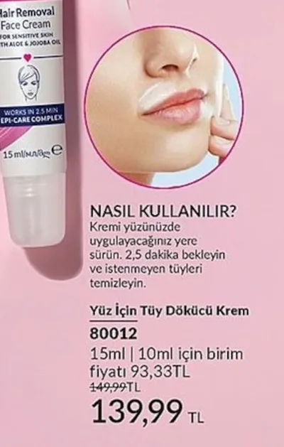 Yüz Için Tüy Dökücü Krem 15Ml