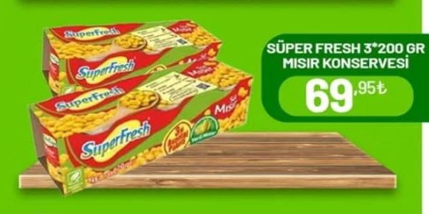 Süper Fresh 3*200 Gr Mısır Konservesi