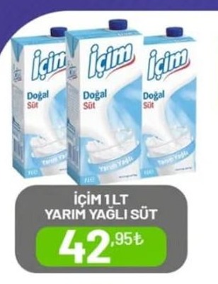 İcim 1 Lt Yarim Yagli Süt