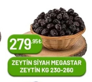 Zeytin Siyah Megastar Zeytin Kg 230-260