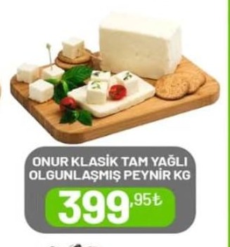 Onur Klasik Tam Yağlı Olgunlaşmış Peynir Kg