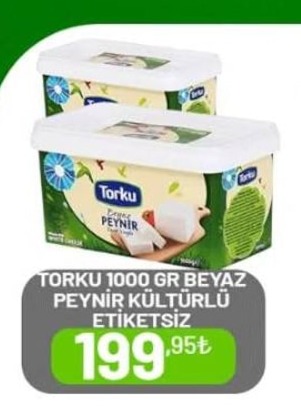 Torku 1000 Gr Beyaz Peynir Kültürlü Etiketsiz
