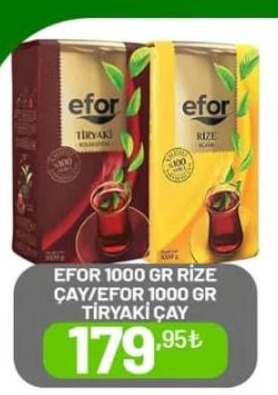 Efor 1000 Gr Rize Çay/Efor 1000 Gr Tiryaki Çay