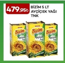 Bizim 5 Lt Ayçiçek Yaği Tnk