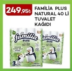 Familia Plus Natural Tuvalet Kağıdı 40 Lı